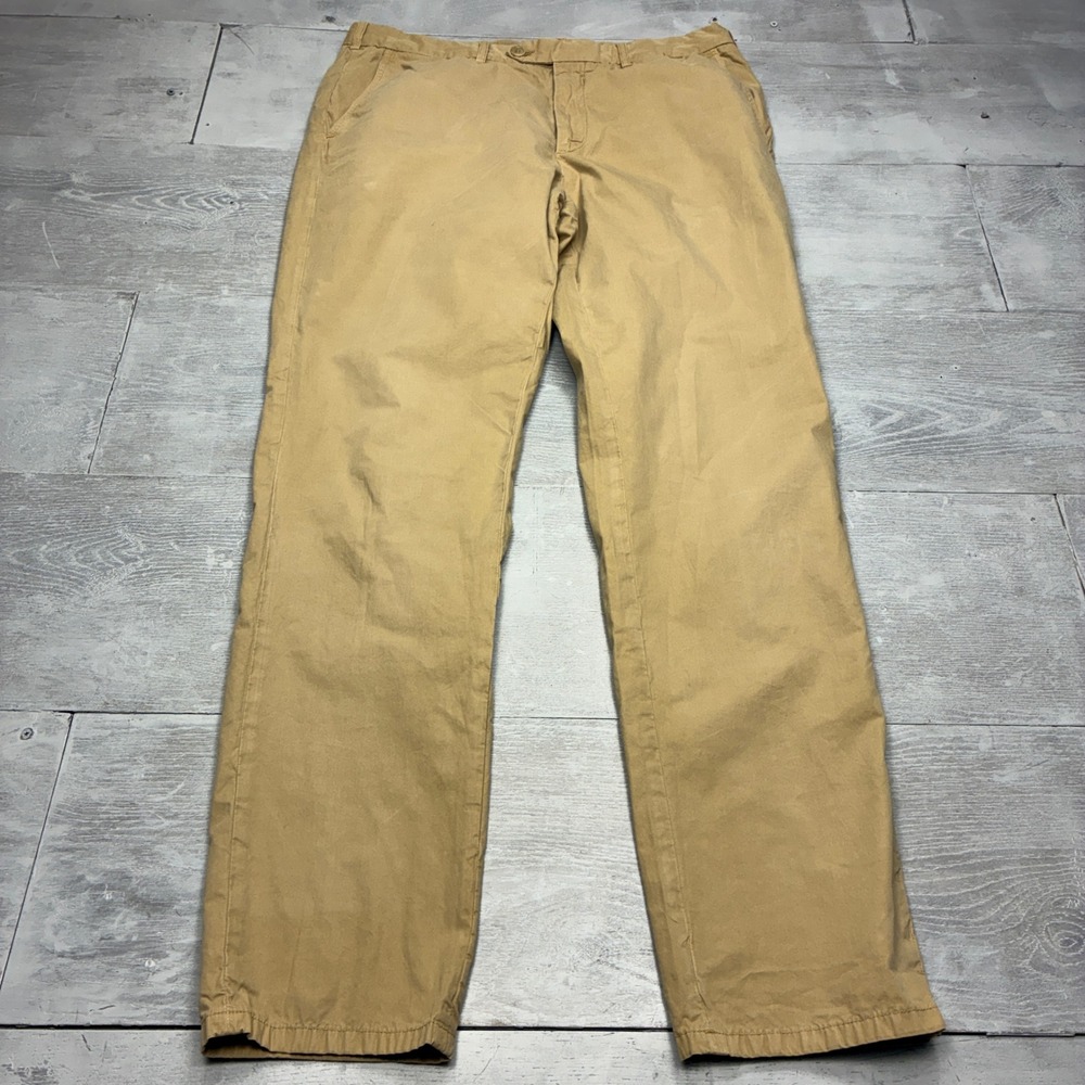 Aspesi Chino Pants Mens 54 US 36x34 Tan Cotton Straight Leg Trousers Italy Khaki